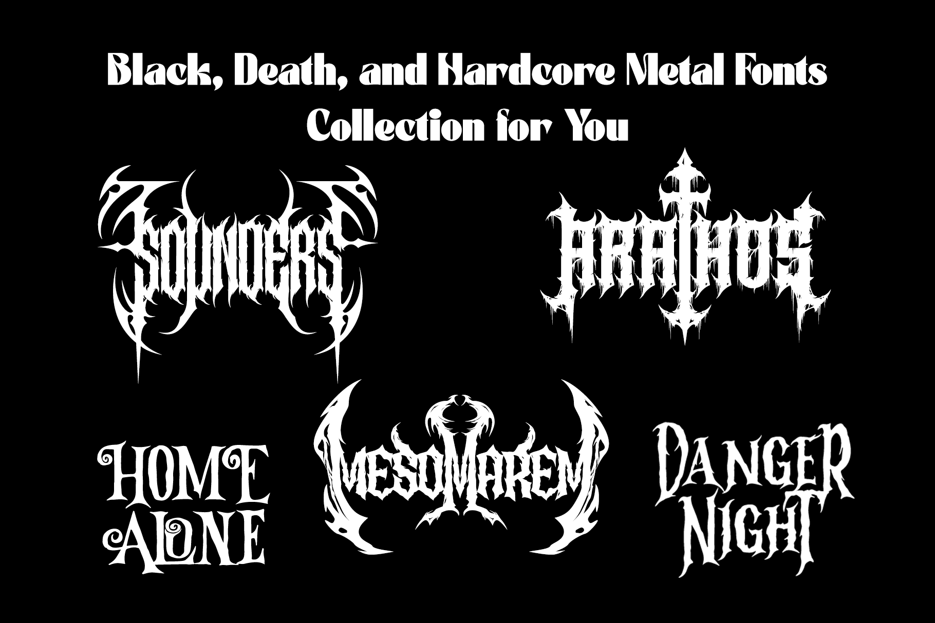 Metal Core Lettering Best Blackletter Fonts Collection for Black Metal, Death Metal ...